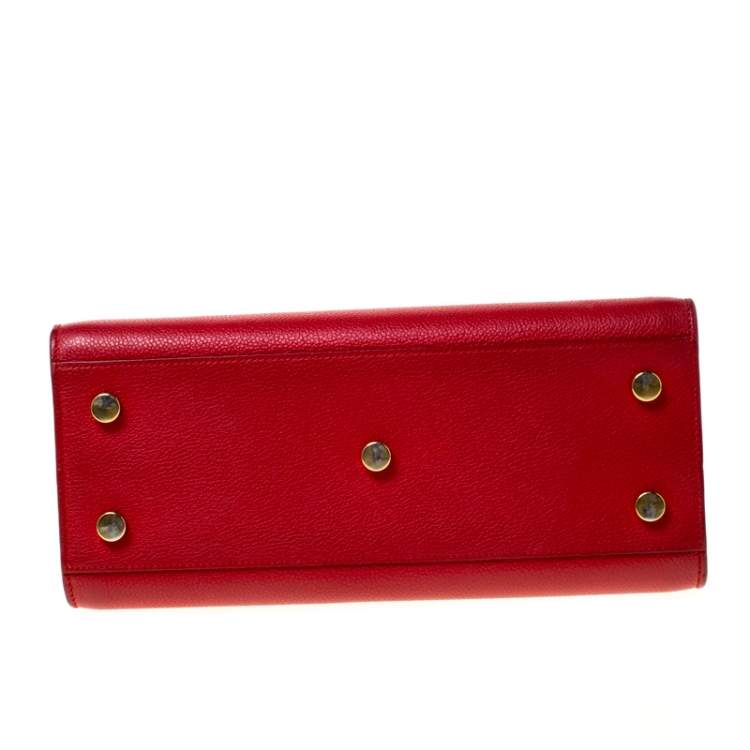 Pre Owned Saint Laurent Red Leather Baby Classic Sac De Jour Tote