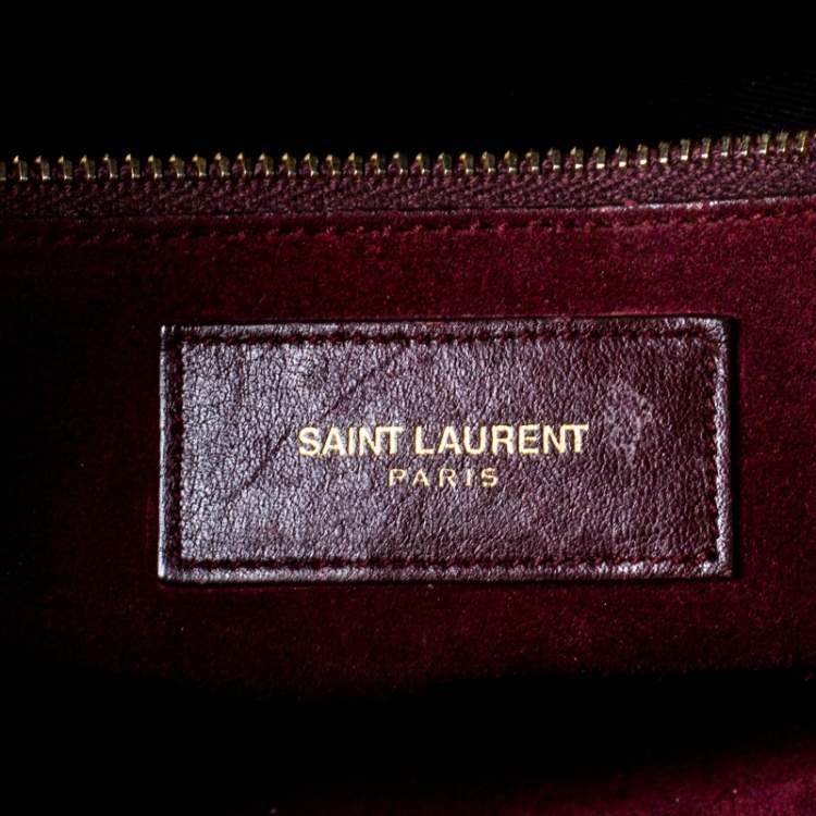 Pre Owned Saint Laurent Burgundy Leather Small Classic Sac De Jour Tote