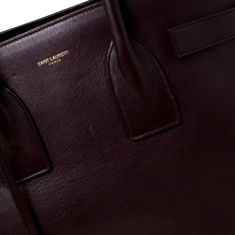Pre Owned Saint Laurent Burgundy Leather Small Classic Sac De Jour Tote