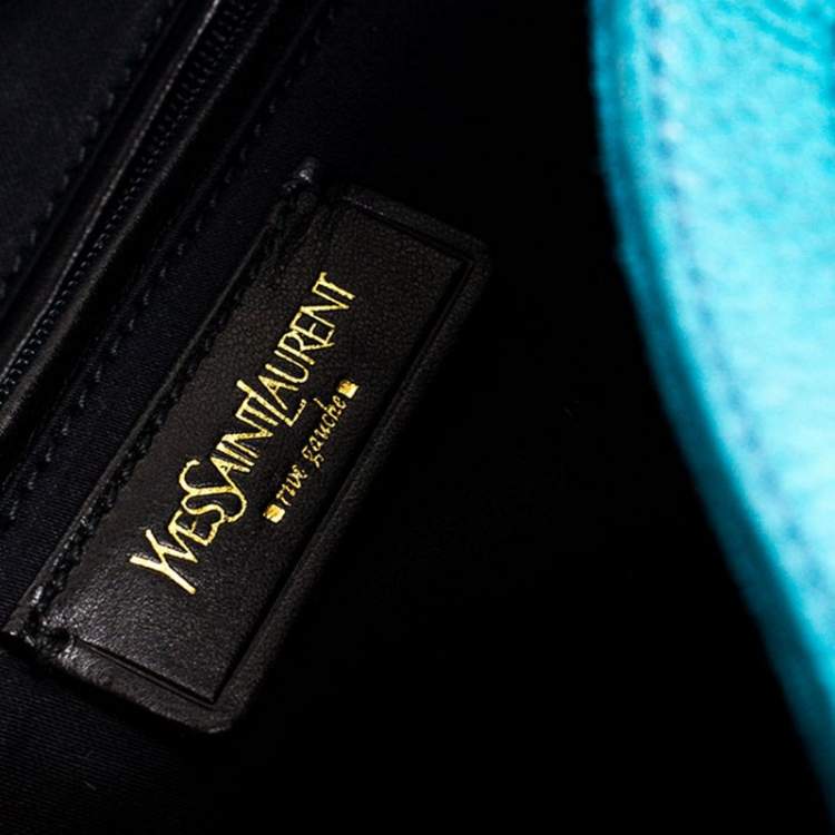 Pre Owned Saint Laurent Paris Dark Teal Leather Downtown Tote 