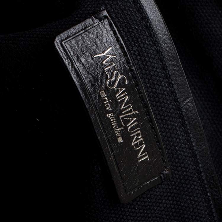 Pre Owned Yves Saint Laurent Black Canvas and Leather Mombasa Shoulder Bag