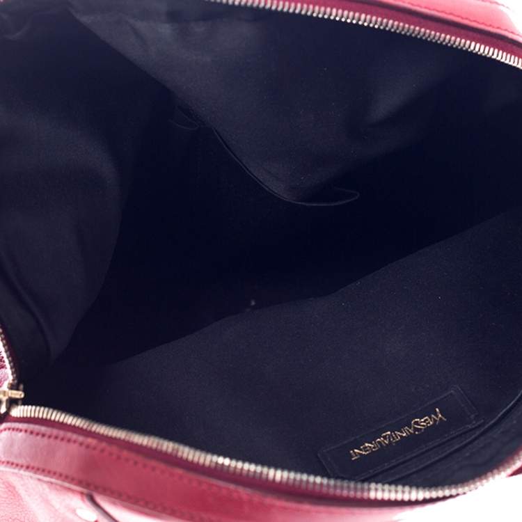 Pre Owned Yves Saint Laurent Red Leather Medium Muse Satchel