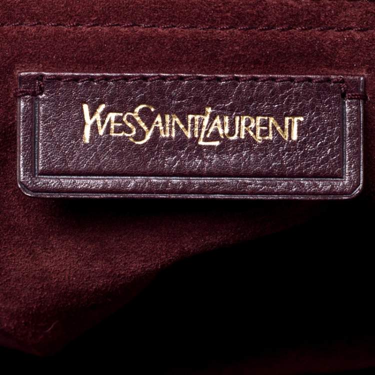 Pre Owned Yves Saint Laurent Tri Color Leather and Suede Muse Two Satchel