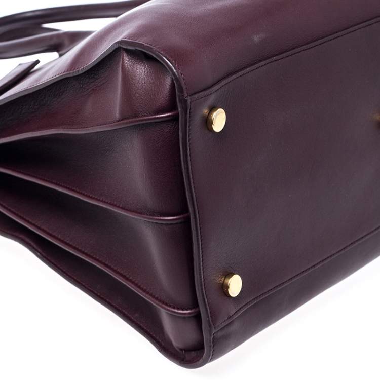 Pre Owned Saint Laurent Burgundy Leather Large Classic Sac De Jour Tote