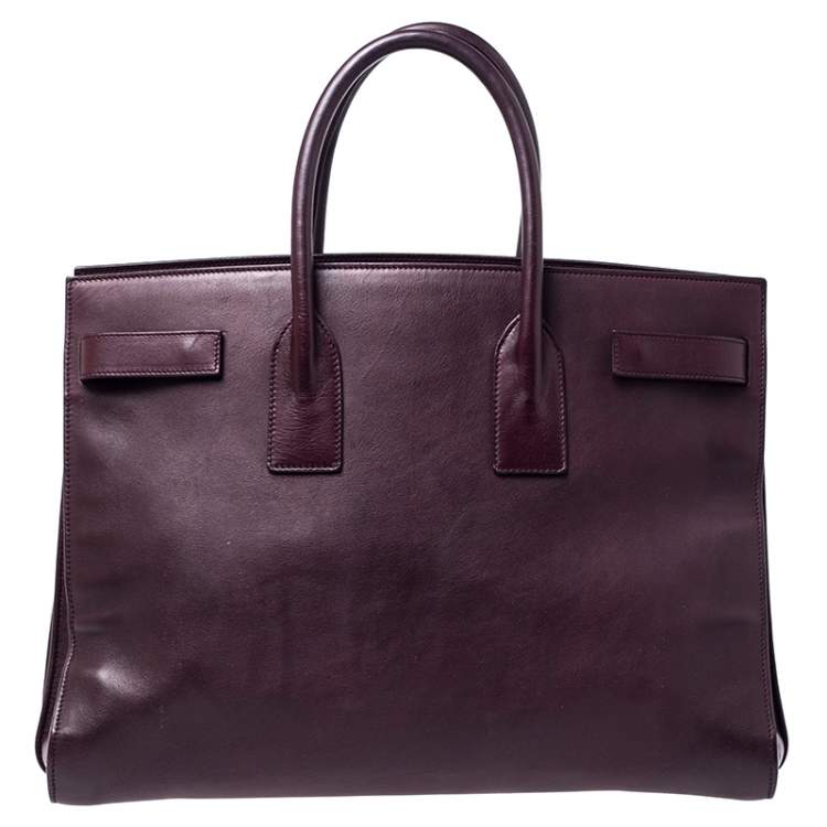 Pre Owned Saint Laurent Burgundy Leather Large Classic Sac De Jour Tote