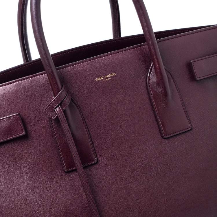 Pre Owned Saint Laurent Burgundy Leather Large Classic Sac De Jour Tote