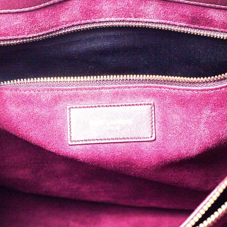 Pre Owned Saint Laurent Burgundy Leather Large Classic Sac De Jour Tote