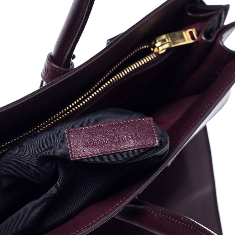 Pre Owned Saint Laurent Burgundy Leather Large Classic Sac De Jour Tote