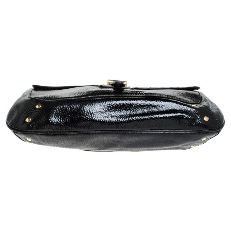 Pre Owned Yves Saint Laurent Black Patent Leather Emma Chain Shoulder Bag