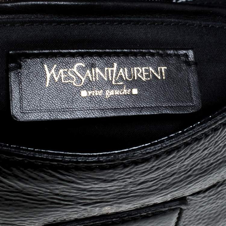 Pre Owned Yves Saint Laurent Black Patent Leather Emma Chain Shoulder Bag
