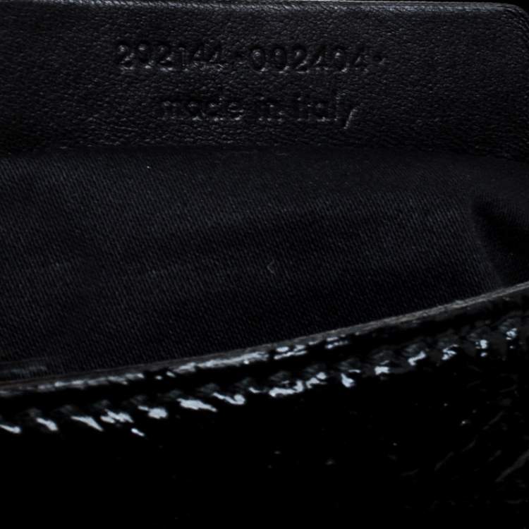Pre Owned Yves Saint Laurent Black Patent Leather Emma Chain Shoulder Bag