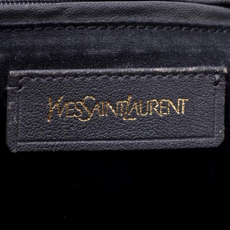 Pre Owned Yves Saint Laurent Dark Grey Leather Medium Cabas Y-Ligne Tote