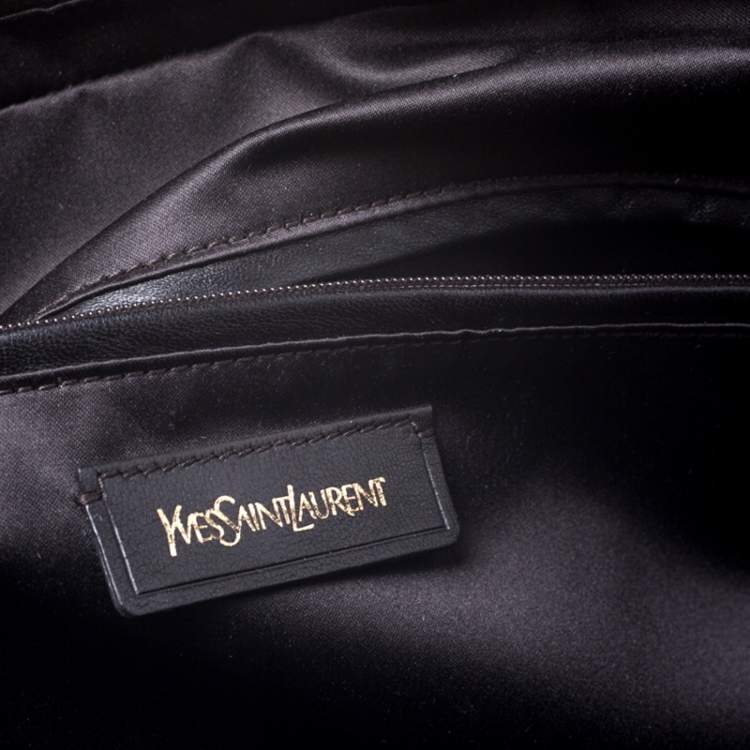 Pre Owned Saint Laurent Olive Green Leather Oversized Muse Satchel