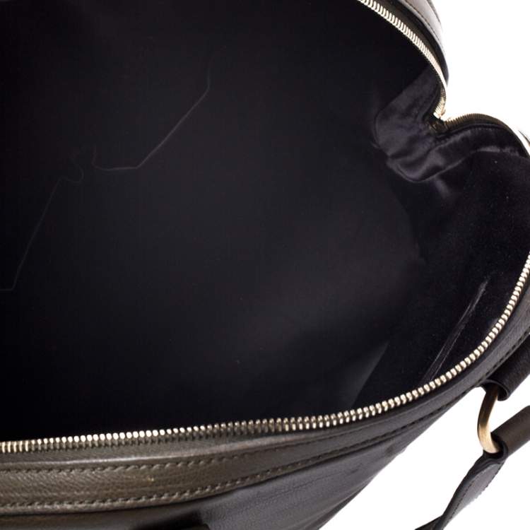 Pre Owned Saint Laurent Olive Green Leather Oversized Muse Satchel