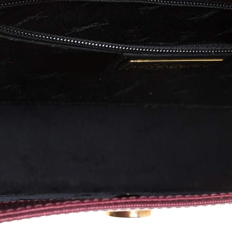 Pre Owned Yves Saint Laurent Red Lizard Embossed Leather Shoulder Bag