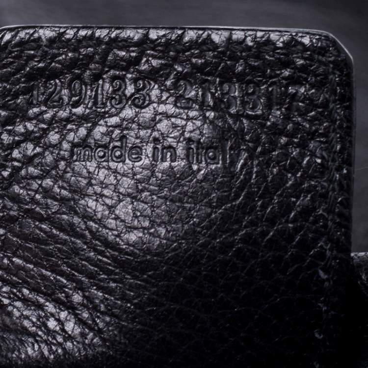 Pre Owned Saint Laurent Paris Black Ruffle Leather St Tropez Horn Hobo