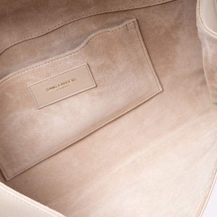 Pre Owned Saint Laurent Paris Beige Leather Ligne Y Clutch  