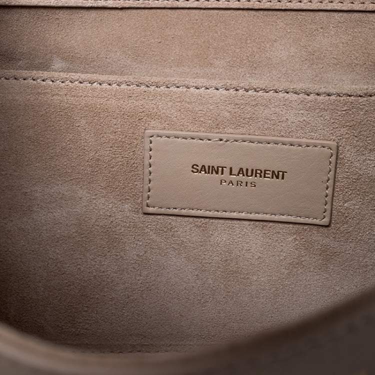 Pre Owned Saint Laurent Paris Beige Leather Ligne Y Clutch  