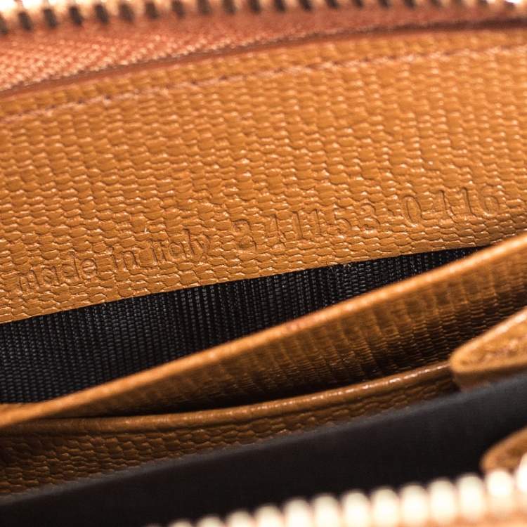 Pre Owned Saint Laurent Paris Yellow Leather Zip Around Wallet