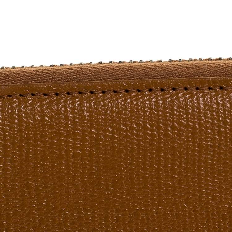 Pre Owned Saint Laurent Paris Yellow Leather Zip Around Wallet