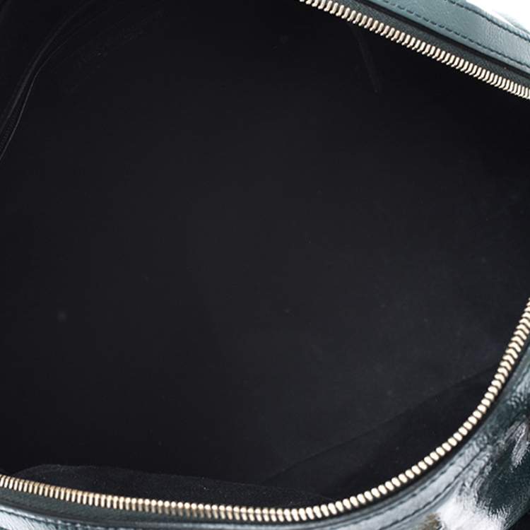 Pre Owned Yves Saint Laurent Green Leather Large Muse Satchel