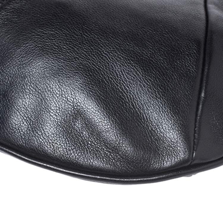 Pre Owned Yves Saint Laurent Black Leather Mini Mombasa Hobo
