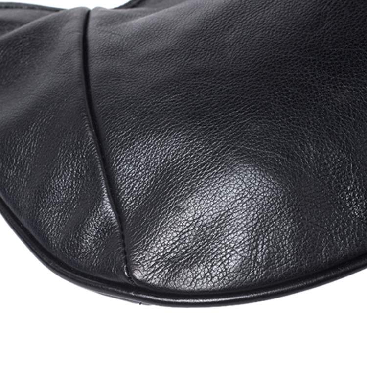 Pre Owned Yves Saint Laurent Black Leather Mini Mombasa Hobo