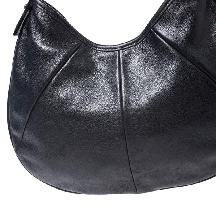 Pre Owned Yves Saint Laurent Black Leather Mini Mombasa Hobo