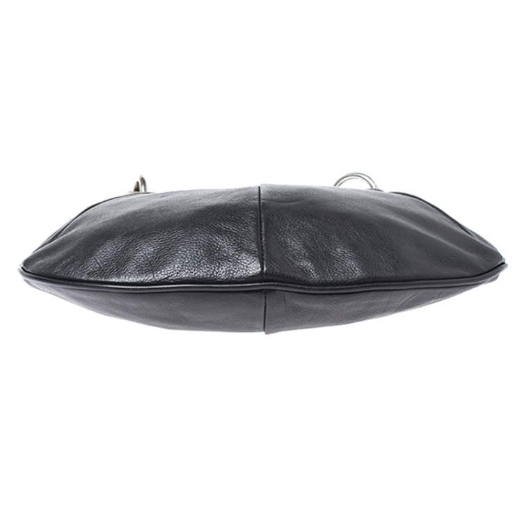 Pre Owned Yves Saint Laurent Black Leather Mini Mombasa Hobo