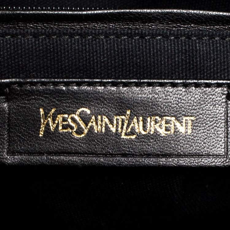 Pre Owned Saint Laurent Blue Leather Medium Easy Y Bag
