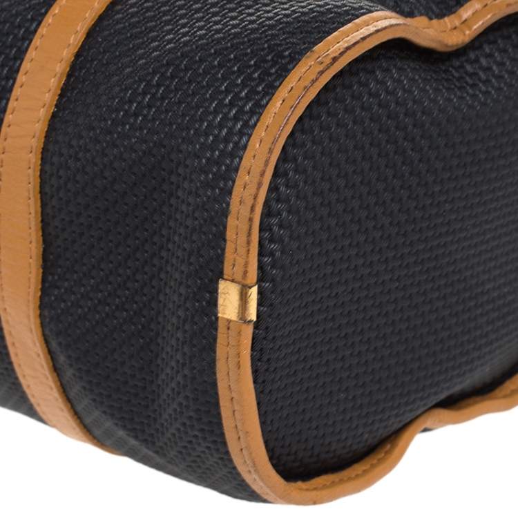 Pre Owned Saint Laurent Black/Brown Vinyl Vintage Boston Bag