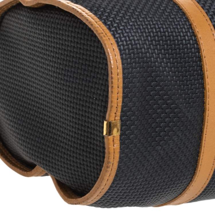 Pre Owned Saint Laurent Black/Brown Vinyl Vintage Boston Bag