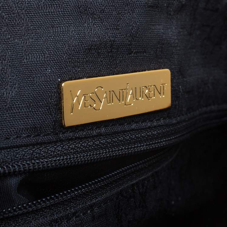 Pre Owned Saint Laurent Black/Brown Vinyl Vintage Boston Bag