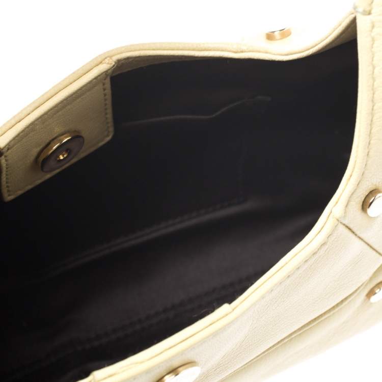 Pre Owned Yves Saint Laurent Light Yellow Leather Mombasa Hobo