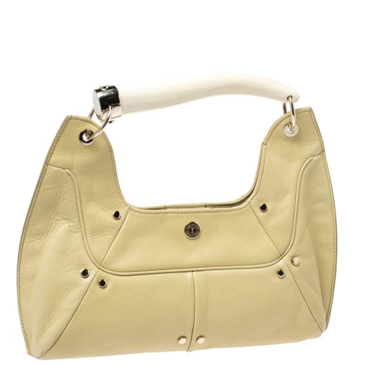 Pre Owned Yves Saint Laurent Light Yellow Leather Mombasa Hobo