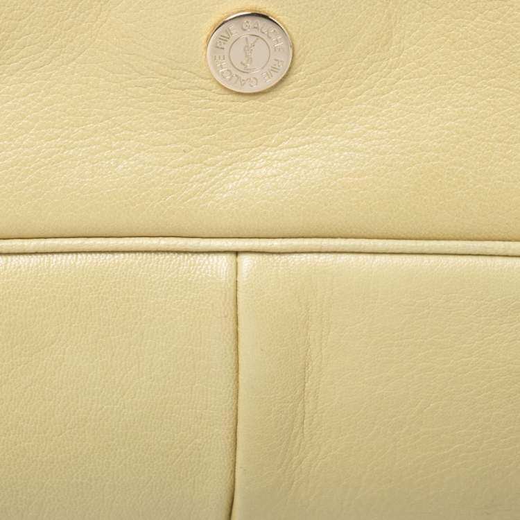 Pre Owned Yves Saint Laurent Light Yellow Leather Mombasa Hobo