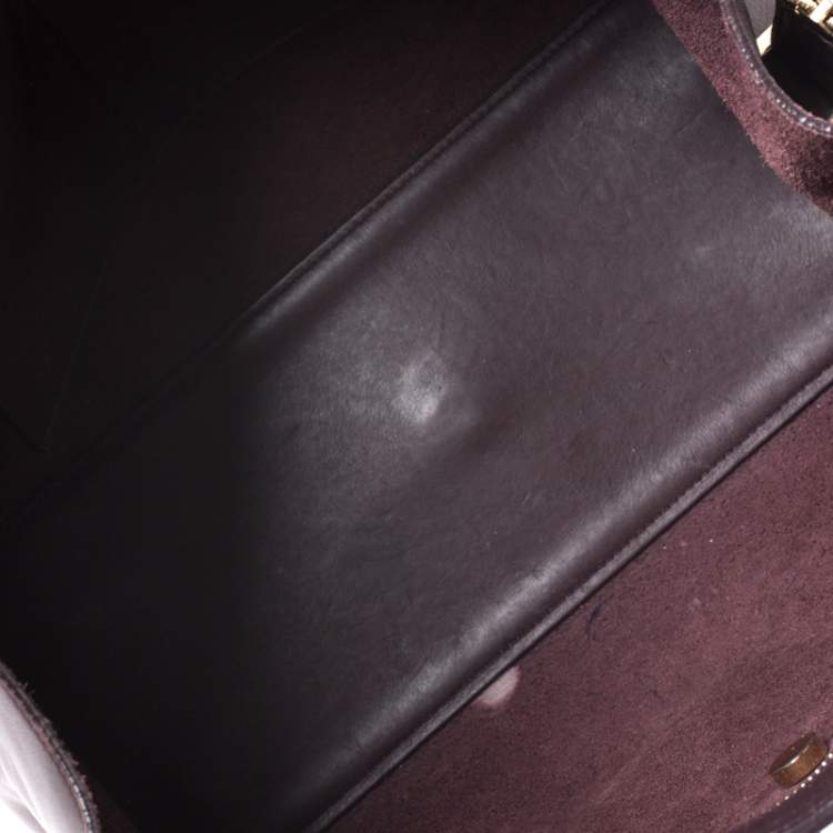 Pre Owned Saint Laurent Burgundy Leather Small Cabas Y-Ligne Tote