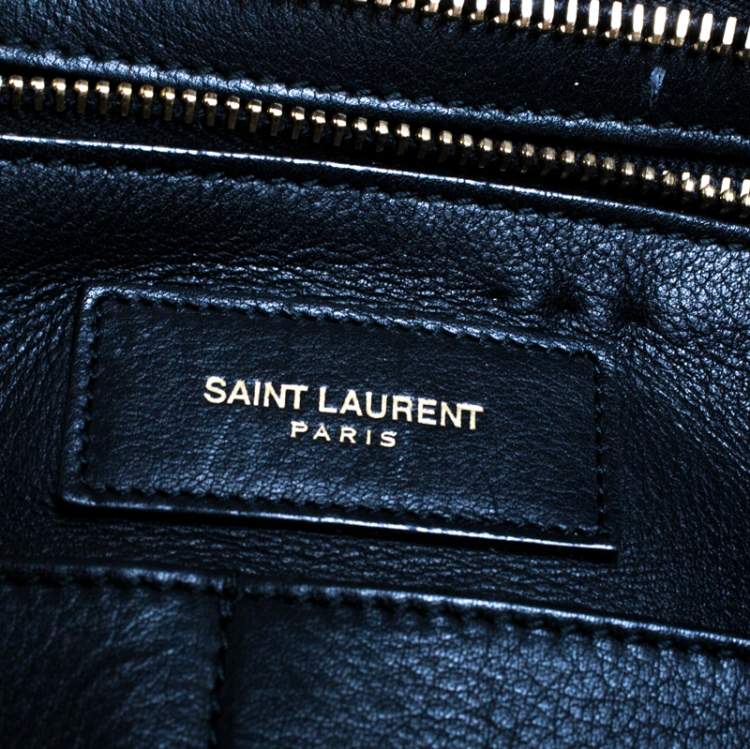 Pre Owned Saint Laurent Black Leather Medium Cabas Y-Ligne Tote