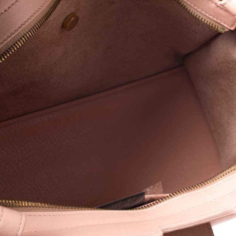 Pre Owned Saint Laurent Pink Leather Small Cabas Y-Ligne Tote