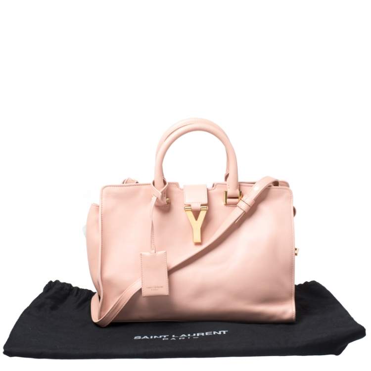 Pre Owned Saint Laurent Pink Leather Small Cabas Y-Ligne Tote