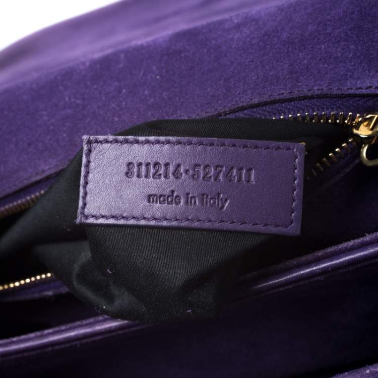 Pre Owned Saint Laurent Paris Purple Leather Ligne Y Charm Crossbody Bag 