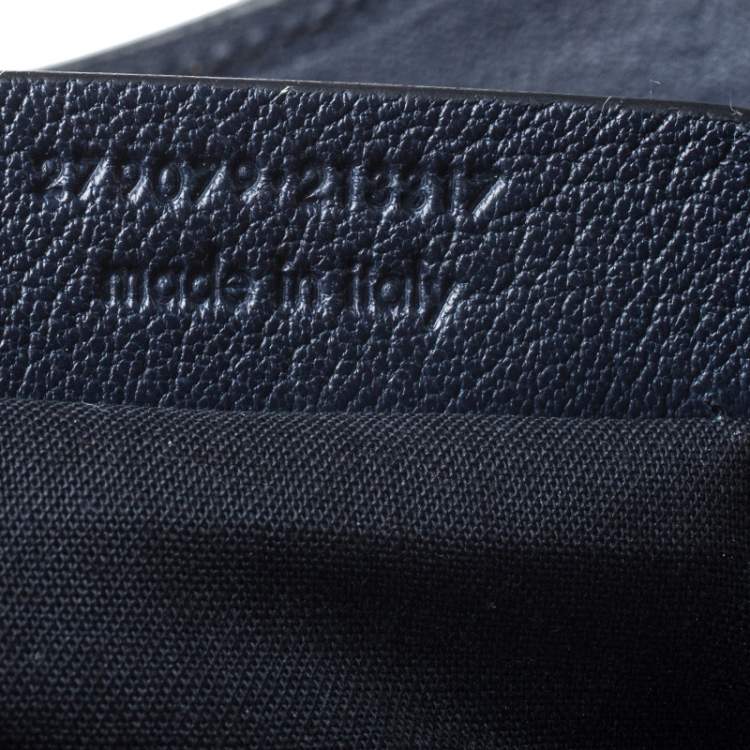 Pre Owned Saint Laurent Navy Blue Leather Medium Cabas Chyc Satchel