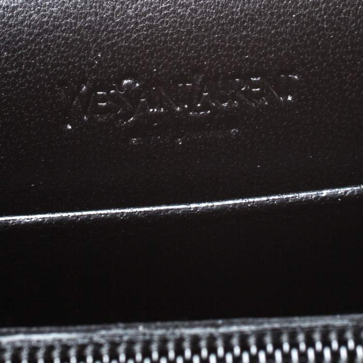 Pre Owned Saint Laurent Black Satin Crystal Muse Flap Wallet