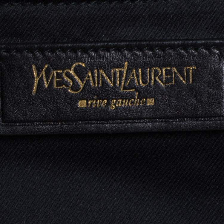 Pre Owned Saint Laurent Black Fringed Suede  and Leather La Boheme Shoulder Bag