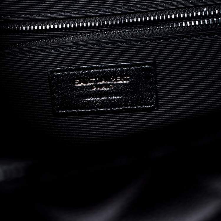 Pre Owned Saint Laurent Black Mix Matelasse Leather Envelope Shoulder Bag