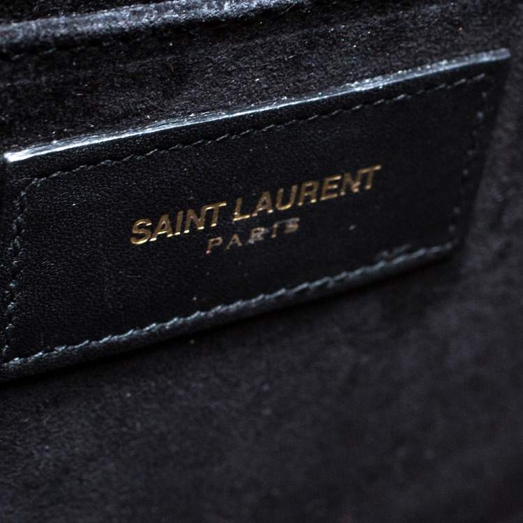 Pre Owned Saint Laurent Black Leather Ligne Y Clutch  