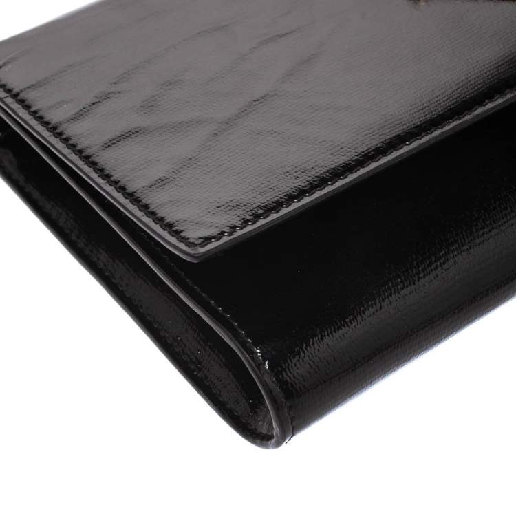 Pre Owned Saint Laurent Black Patent Leather Y-Ligne Clutch