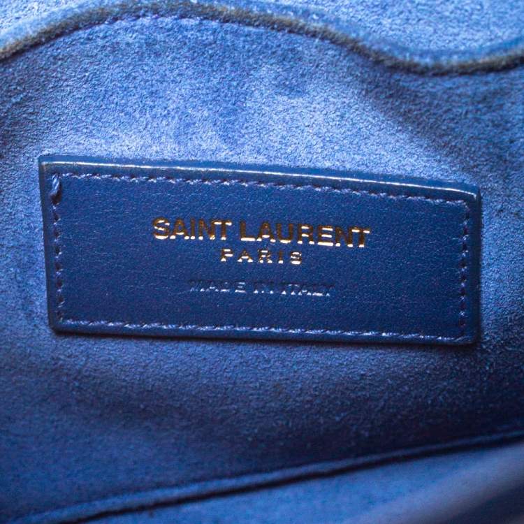 Pre Owned Saint Laurent Blue Leather Nano Classic Sac De Jour Tote