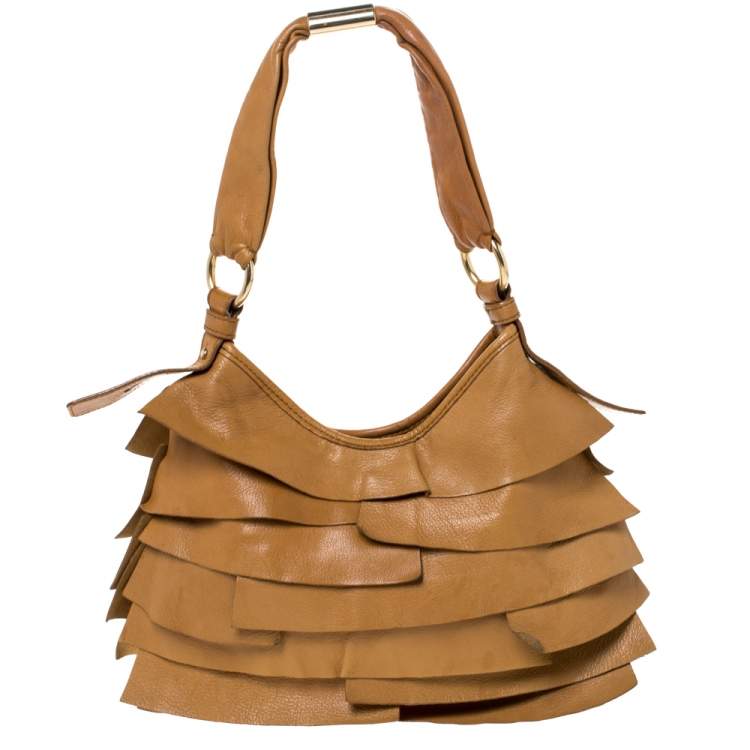 Pre Owned Saint Laurent Brown Leather St.Tropez Mombasa Hobo