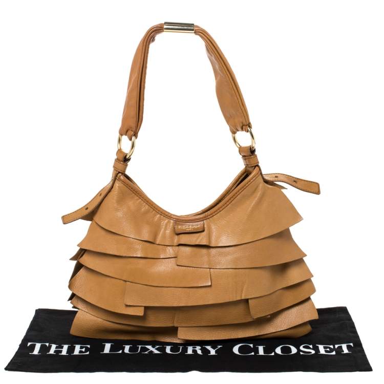 Pre Owned Saint Laurent Brown Leather St.Tropez Mombasa Hobo